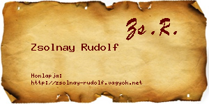 Zsolnay Rudolf névjegykártya